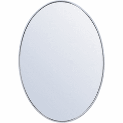 Elegant Decker Metal Frame Oval Mirror 34" - Silver - MR4624S