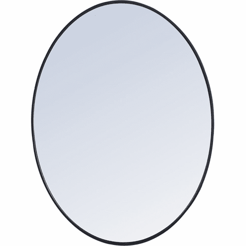 Elegant Decker Metal Frame Oval Mirror 40" - Black - MR4630BK