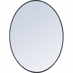Elegant Decker Metal Frame Oval Mirror 40" - Black - MR4630BK