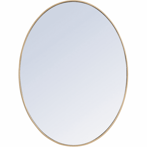 Elegant Decker Metal Frame Oval Mirror 40" - Brass - MR4630BR