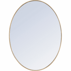 Elegant Decker Metal Frame Oval Mirror 40" - Brass - MR4630BR