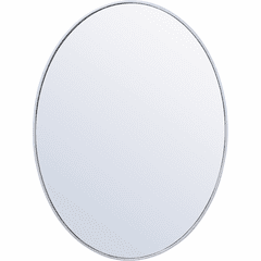 Elegant Decker Metal Frame Oval Mirror 40" - Silver - MR4630S