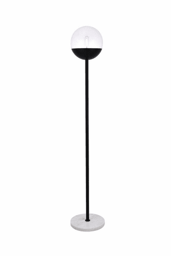 Elegant Eclipse 1-LT Black Floor Lamp - Black, Clear - LD6147BK