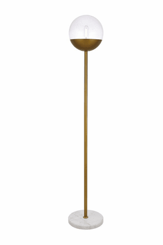 Elegant Eclipse 1-LT Brass Floor Lamp - Brass, Clear - LD6151BR