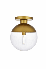 Elegant Eclipse 1-LT Brass Flush Mount - Brass, Clear - LD6061BR