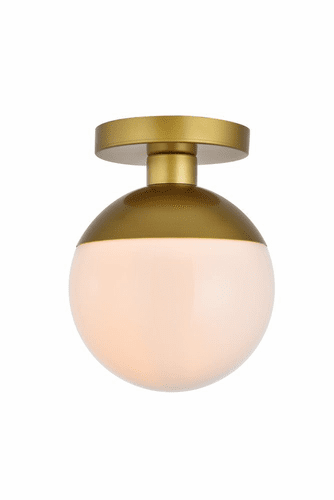 Elegant Eclipse 1-LT Brass Flush Mount - LD6054BR
