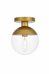 Elegant Eclipse 1-LT Brass Flush Mount - LD6055BR