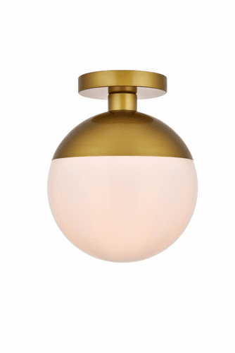 Elegant Eclipse 1-LT Brass Flush Mount - LD6066BR