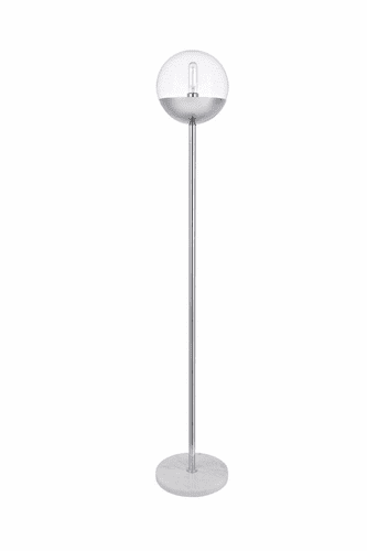 Elegant Eclipse 1-LT Chrome Floor Lamp - Chrome, Clear - LD6149C