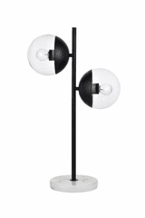 Elegant Eclipse 2-LT Black Table Lamp - Black, Clear - LD6153BK