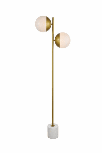 Elegant Eclipse 2-LT Brass Floor Lamp - LD6114BR