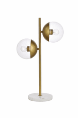 Elegant Eclipse 2-LT Brass Table Lamp - Brass, Clear - LD6157BR Elegant Eclipse 2-LT Brass Table Lamp - Brass, Clear - LD6157BR