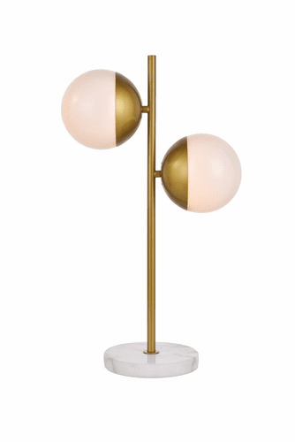 Elegant Eclipse 2-LT Brass Table Lamp - LD6156BR