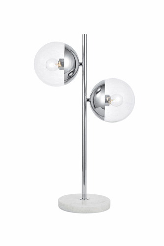 Elegant Eclipse 2-LT Chrome Table Lamp - Chrome, Clear - LD6155C