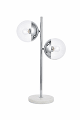 Elegant Eclipse 2-LT Chrome Table Lamp - Chrome, Clear - LD6155C
