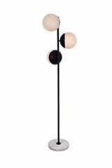 Elegant Eclipse 3-LT Black Floor Lamp - LD6158BK