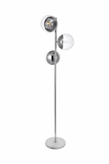 Elegant Eclipse 3-LT Chrome Floor Lamp - Chrome, Clear - LD6161C