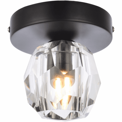 Elegant Eren 1-LT Flush Mount - Black - 3505F5BK