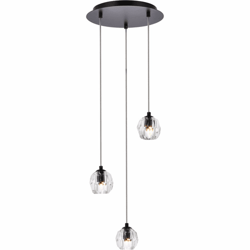 Elegant Eren 3-LT Pendant - Black - 3505D12BK