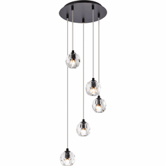 Elegant Eren 5-LT Pendant - Black - 3505G12BK
