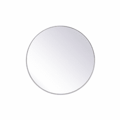 Elegant Eternity Metal Frame Round Mirror 39" - Silver - MR4839S