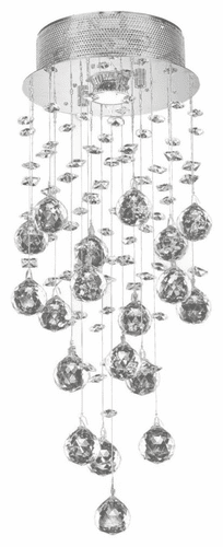 Elegant Galaxy 1-LT Chrome Flush Mount Clear Royal Cut Crystal - V2006F8C/RC