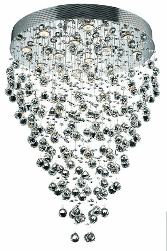 Elegant Galaxy 12-LT Chrome Chandelier Clear Royal Cut Crystal - V2006D28C/RC
