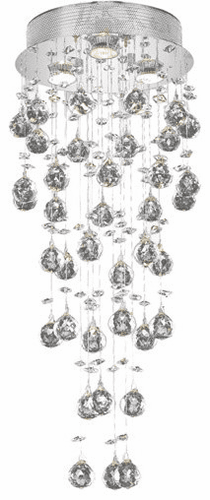 Elegant Galaxy 3-LT Chrome Flush Mount Clear Royal Cut Crystal - V2006F12C/RC