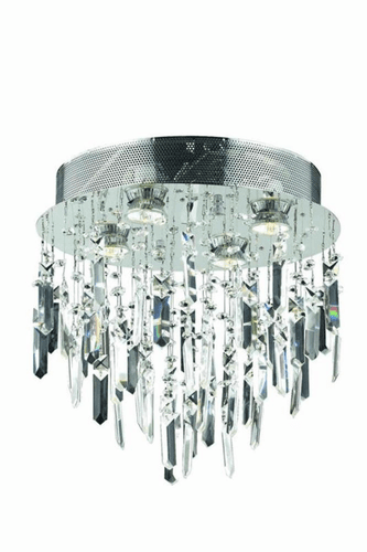 Elegant Galaxy 4-LT Chrome Flush Mount Clear Royal Cut Crystal - V2006F14SC/RC