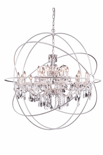 Elegant Geneva 18-LT Polished Nickel Chandelier Clear Royal Cut Crystal - 1130G43PN/RC