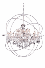 Elegant Geneva 18-LT Polished Nickel Chandelier Clear Royal Cut Crystal - 1130G43PN/RC