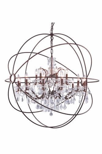 Elegant Geneva 18-LT Rustic Intent Chandelier Clear Royal Cut Crystal - 1130G43RI/RC