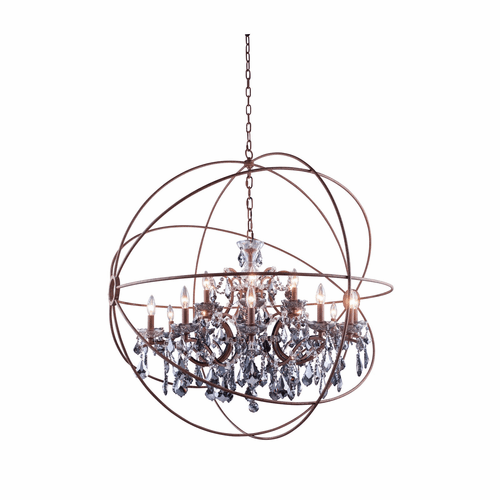 Elegant Geneva 18-LT Rustic Intent Chandelier Silver Shade Royal Cut Crystal - 1130G43RI-SS/RC