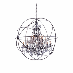 Elegant Geneva 25-LT Dark Bronze Chandelier Clear Royal Cut Crystal - 1130G60DB/RC