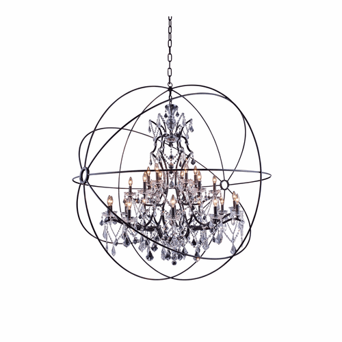 Elegant Geneva 25-LT Dark Bronze Chandelier Clear Royal Cut Crystal - 1130G60DB/RC