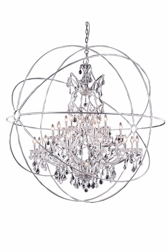 Elegant Geneva 25-LT Polished Nickel Chandelier Clear Royal Cut Crystal - 1130G60PN/RC