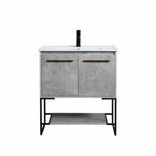 Elegant Gerard 30" Single Bathroom Vanity - Concrete Grey - VF42030CG