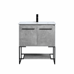 Elegant Gerard 30" Single Bathroom Vanity - Concrete Grey - VF42030CG