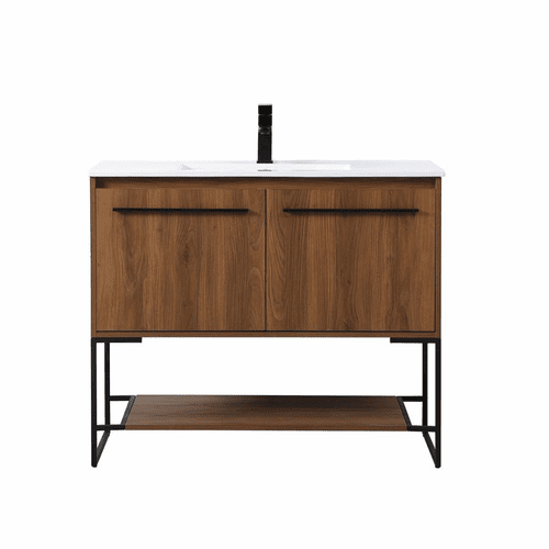 Elegant Gerard 40" Single Bathroom Vanity - Walnut Brown - VF42040WB