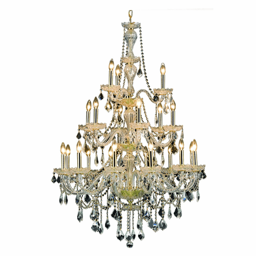 Elegant Giselle 21-LT Gold Chandelier Clear Royal Cut Crystal - V7890G38G/RC