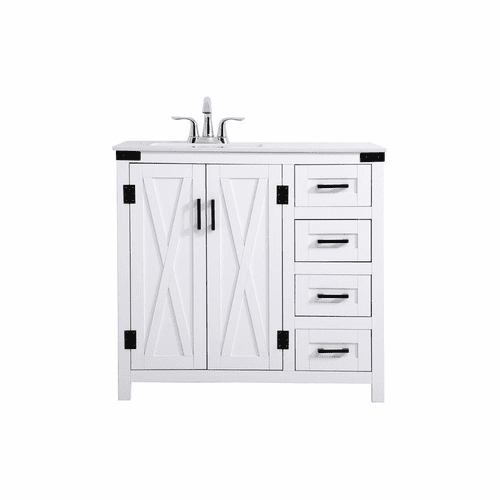 Elegant Grant 36" Bathroom Vanity - White - VF90236WH