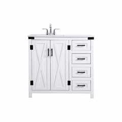 Elegant Grant 36" Bathroom Vanity - White - VF90236WH