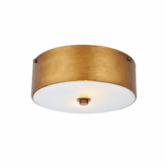 Elegant Hazen 2-LT 12" Vintage Gold Flush Mount - Vintage Gold, White - LD6022
