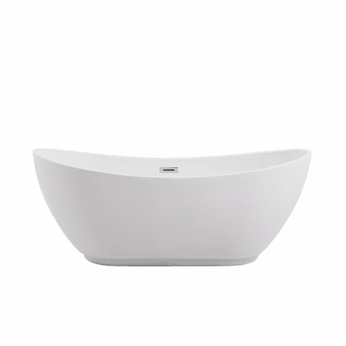 Elegant Ines 62" Soaking Bathtub - Glossy White - BT10362GW