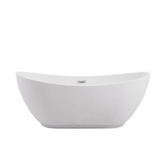 Elegant Ines 62" Soaking Bathtub - Glossy White - BT10362GW