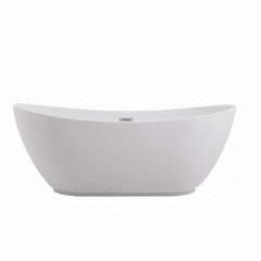 Elegant Ines 67" Soaking Bathtub - Glossy White - BT10367GW