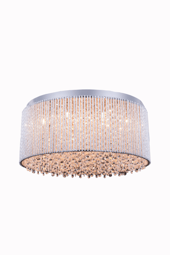 Elegant Influx 12-LT Chrome Flush Mount Clear Royal Cut Crystal - V2092F20C/RC
