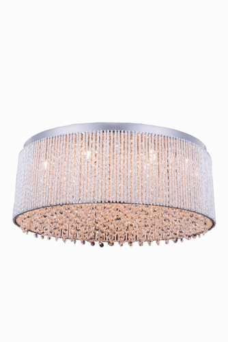 Elegant Influx 14-LT Chrome Flush Mount Clear Royal Cut Crystal - V2092F24C/RC