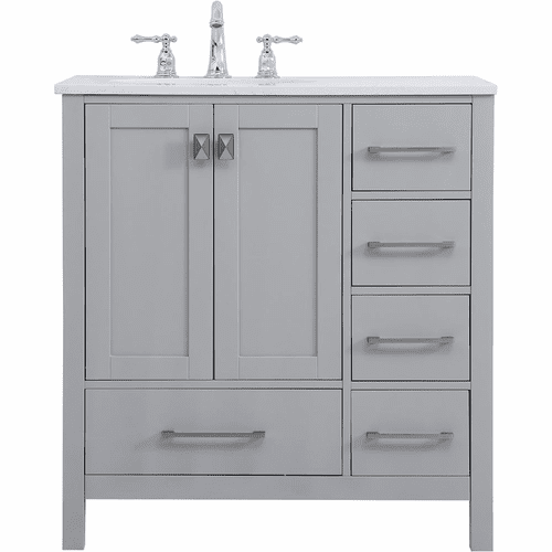 Elegant Irene 32" Single Bathroom Vanity - Gray - VF18832GR