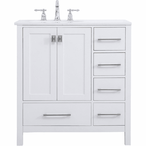 Elegant Irene 32" Single Bathroom Vanity - White - VF18832WH